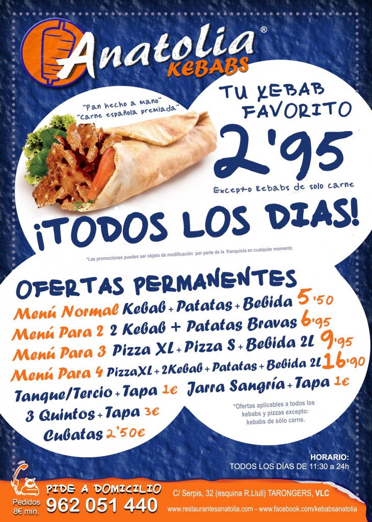 Anatolia Kebabs Valencia Tarongers